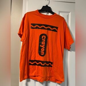 Orange Crayon Graphic T-Shirt